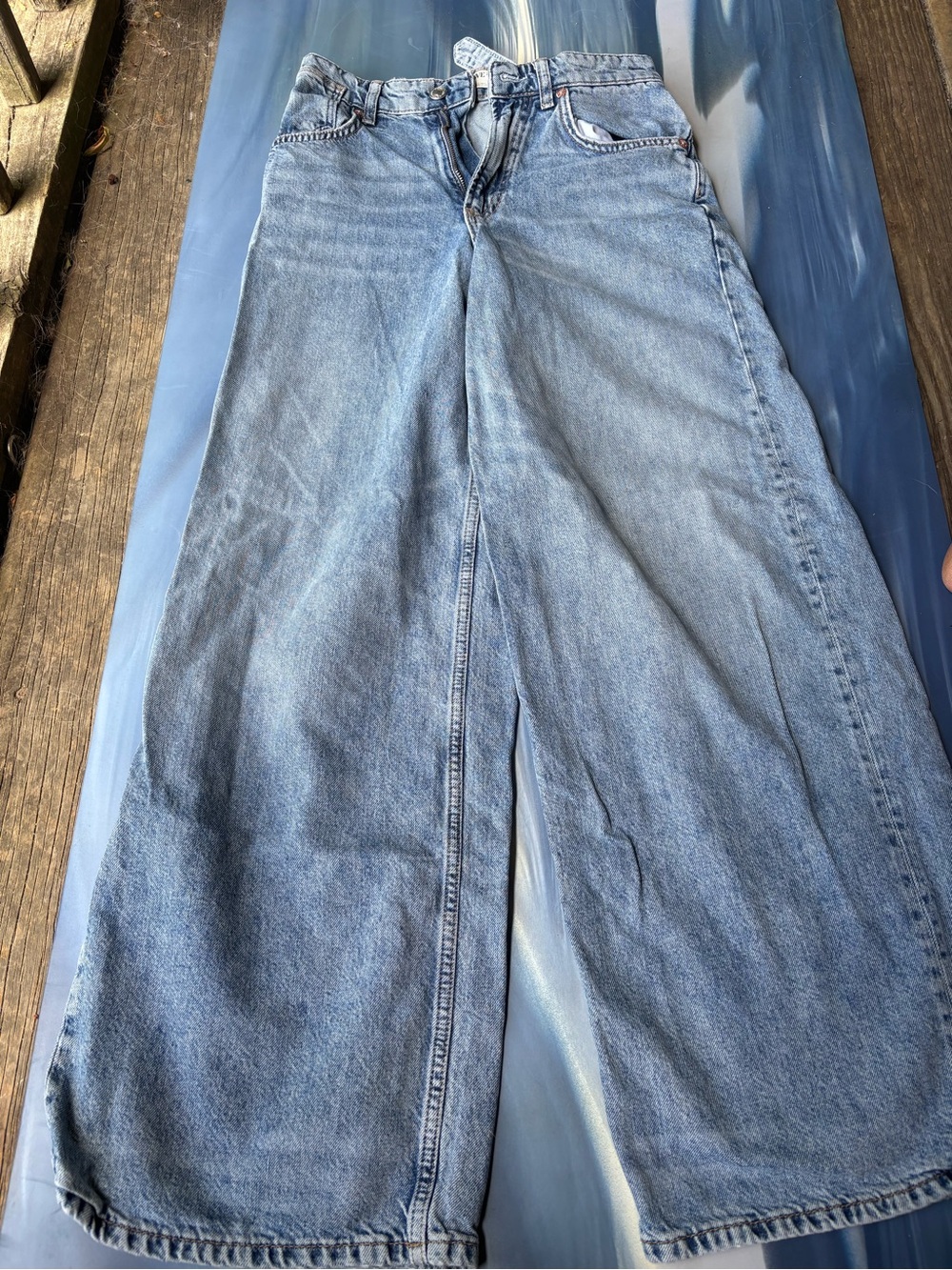 We The Free Light Wash Wide-Leg Jeans